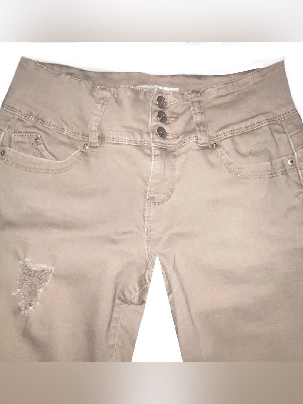 Royalty For Me Women's Beige/Tan High-Waist Jeans